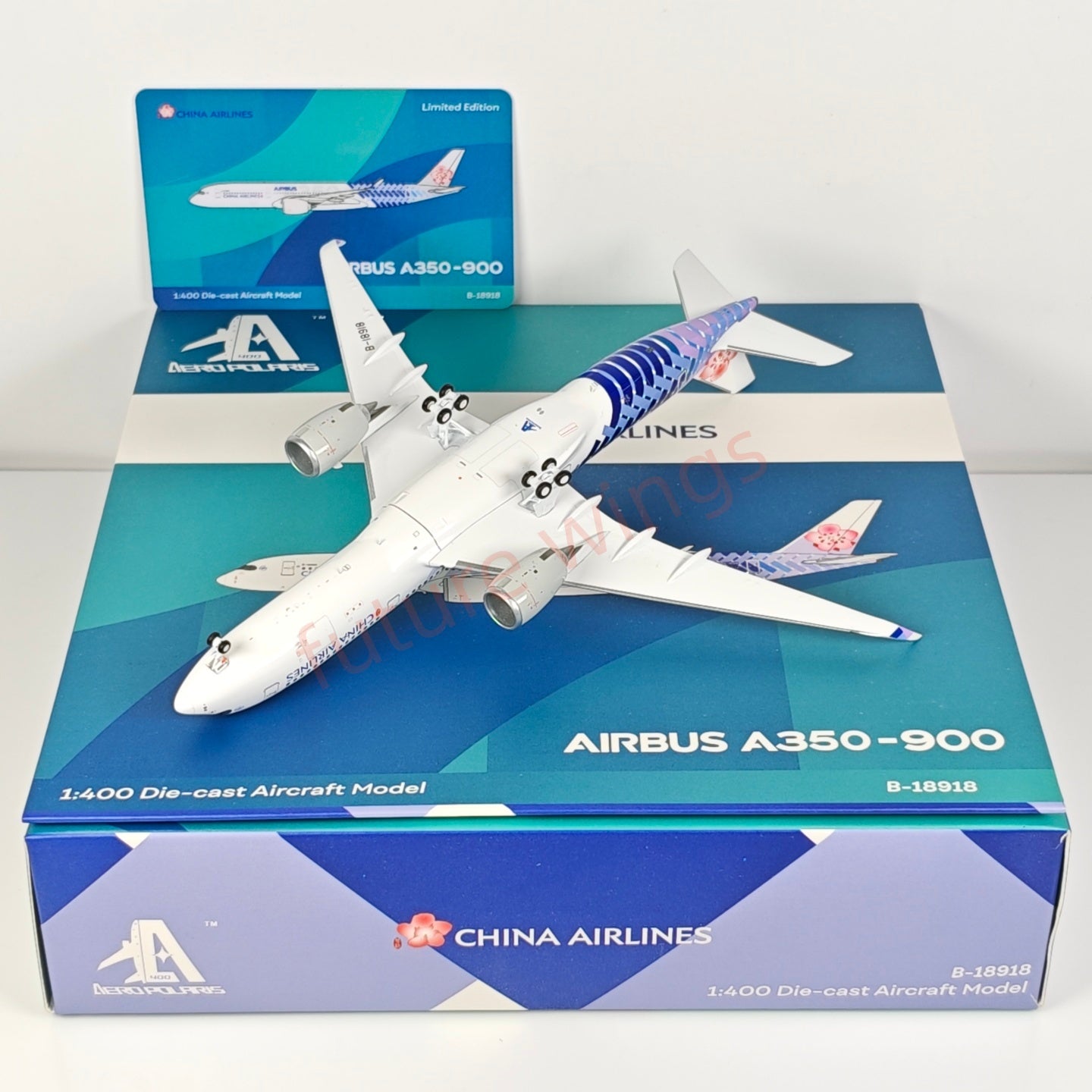1:400 AeroPolaris China Airlines A350-900 B-18918 Aircraft Model+Free Tractor