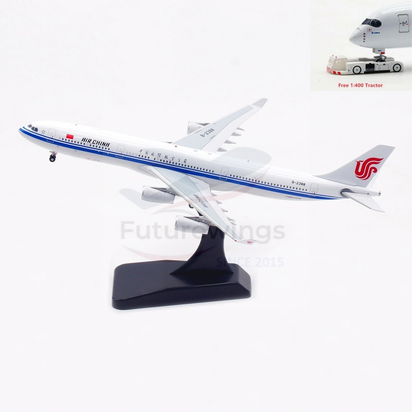 1:400 Aviation400 Air China A340-300 B-2388/B-2389 Aircraft Model Free Tractor+Stand