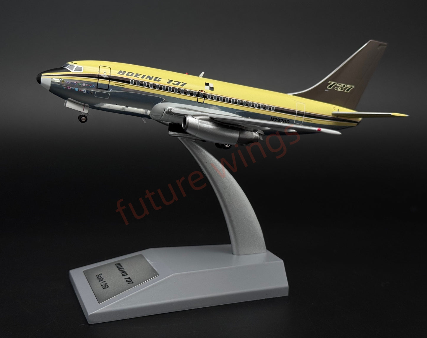 1:200 KJ Model(InFlight200*）B737 N73700 "First Flight of B737"Diecast Aircraft Model