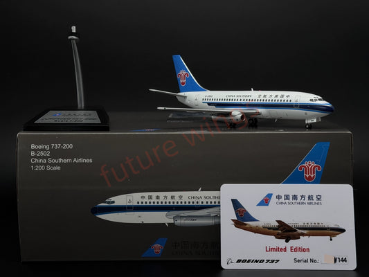 1:200 KJ Model(InFlight200*）China Southern Airlines B737-200 B-2502 Diecast Aircraft Model