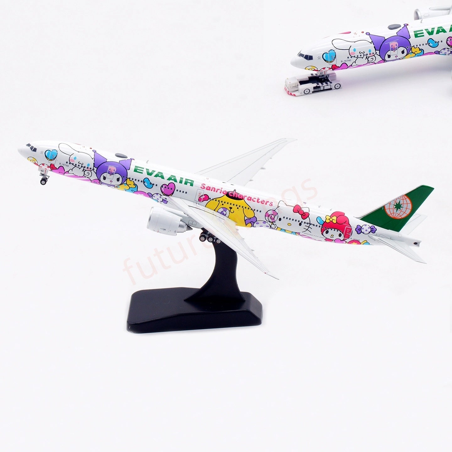 1:400 Aviation400 EVA Air B777-300ER B-16740 Aircraft Model Free Tractor+Stand