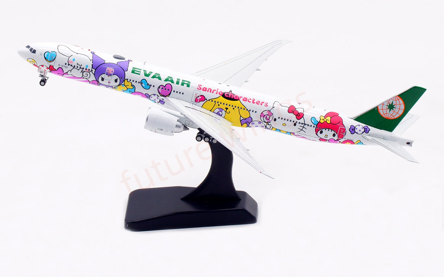 1:400 Aviation400 EVA Air B777-300ER B-16740 Aircraft Model Free Tractor+Stand
