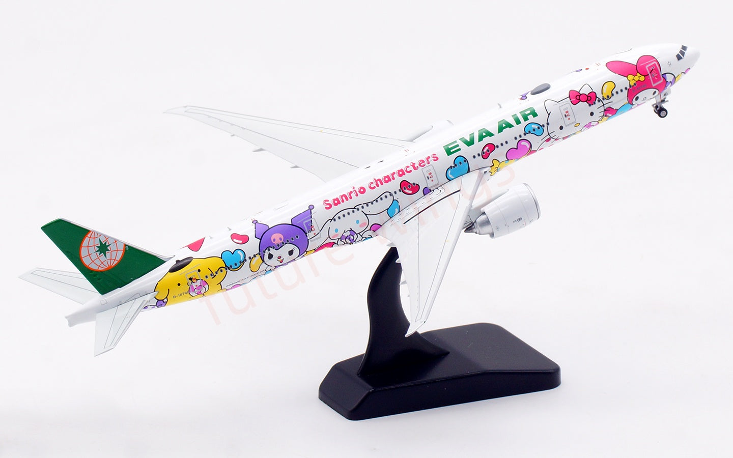 1:400 Aviation400 EVA Air B777-300ER B-16740 Aircraft Model Free Tractor+Stand