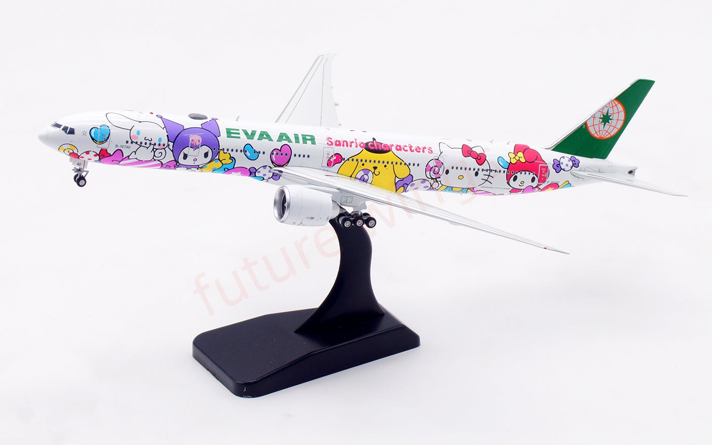 1:400 Aviation400 EVA Air B777-300ER B-16740 Aircraft Model Free Tractor+Stand