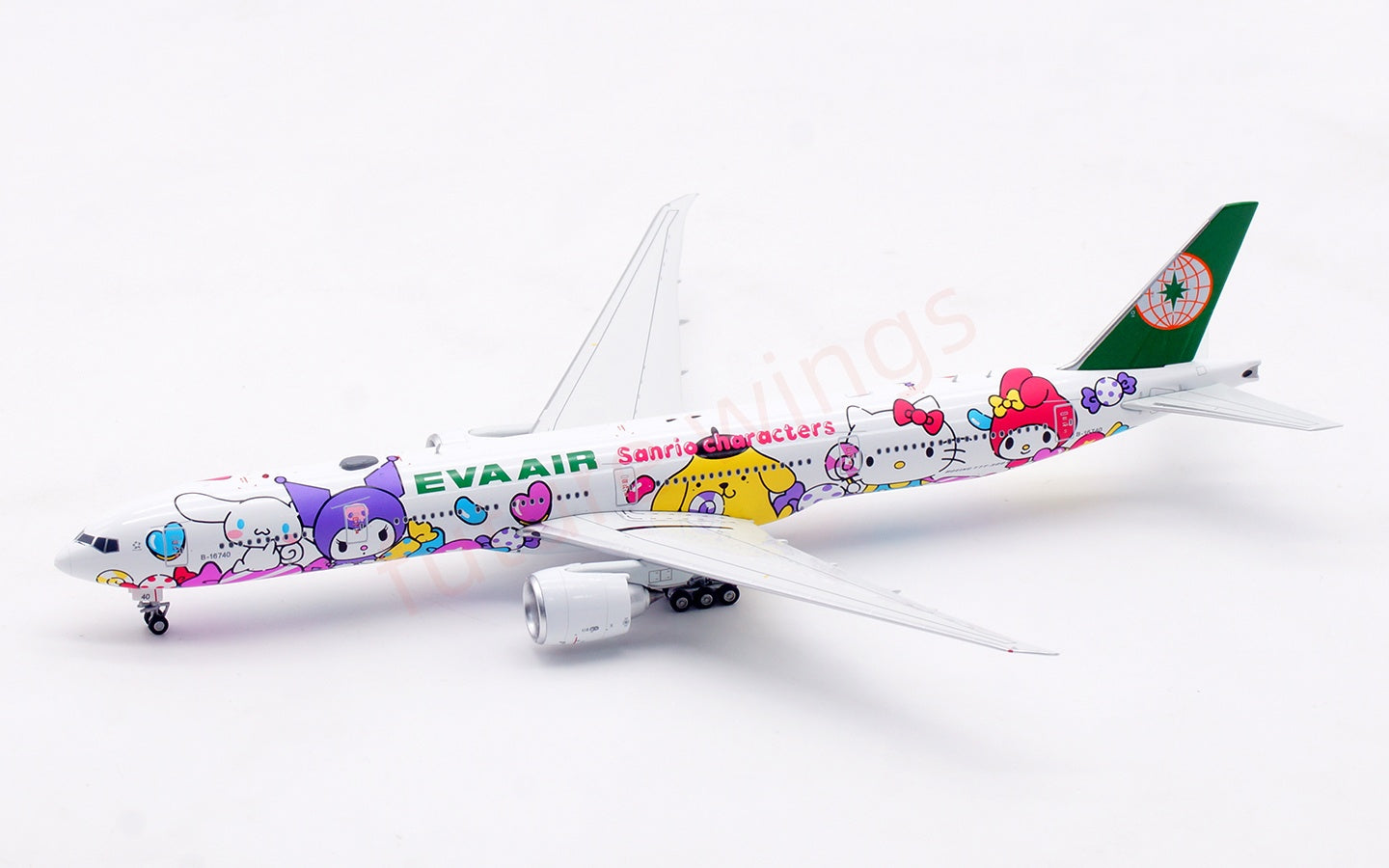 1:400 Aviation400 EVA Air B777-300ER B-16740 Aircraft Model Free Tractor+Stand