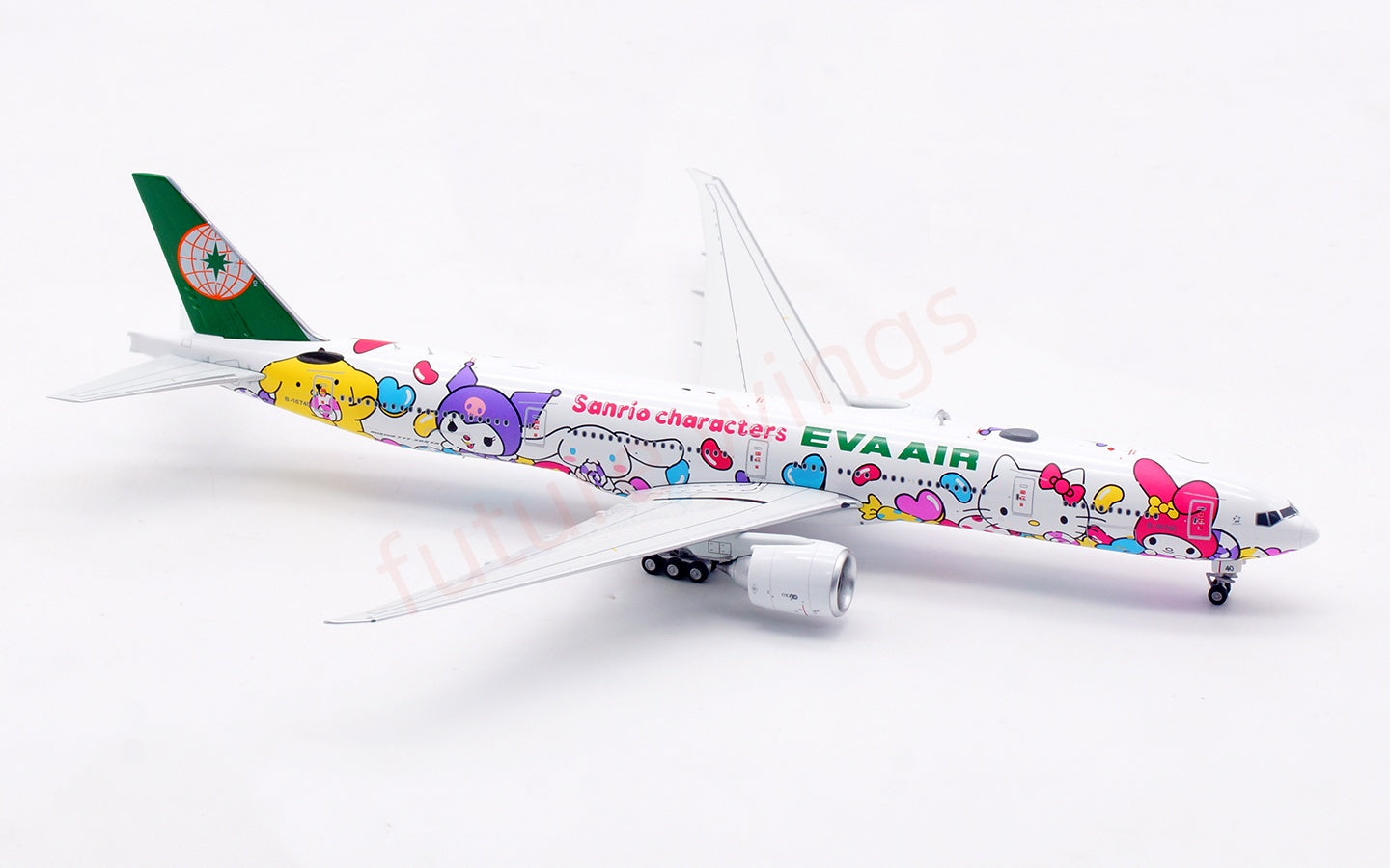 1:400 Aviation400 EVA Air B777-300ER B-16740 Aircraft Model Free Tractor+Stand
