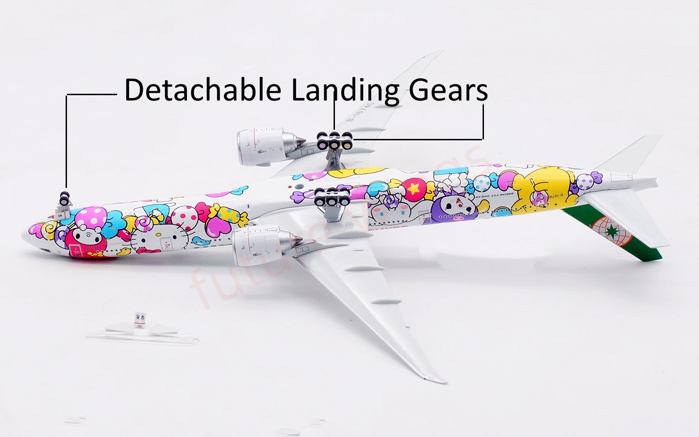 1:400 Aviation400 EVA Air B777-300ER B-16740 Aircraft Model Free Tractor+Stand