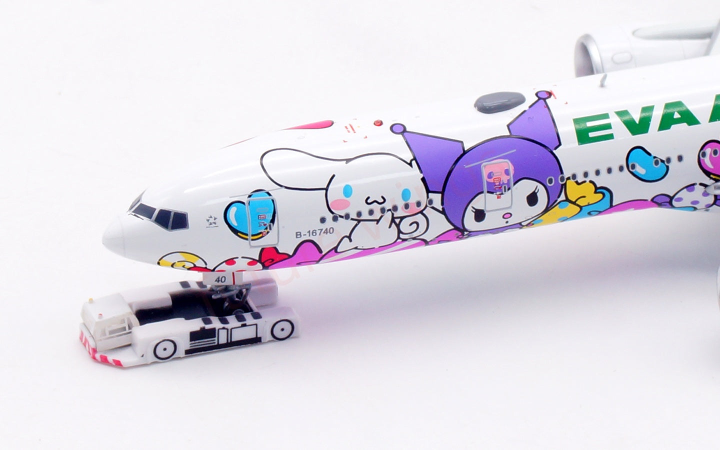 1:400 Aviation400 EVA Air B777-300ER B-16740 Aircraft Model Free Tractor+Stand