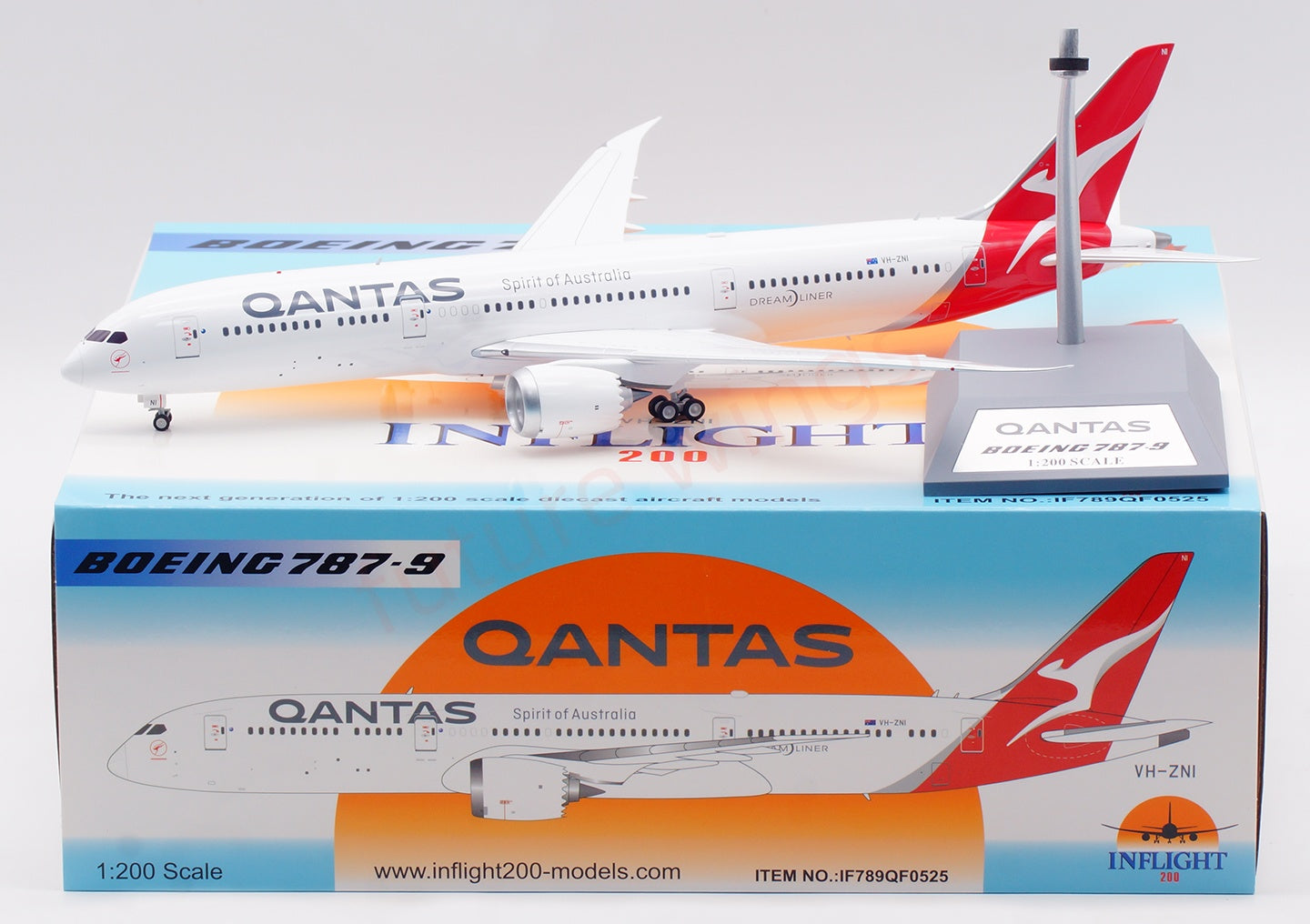 1:200 InFlight200 Qantas Airways B787-9 VH-ZNI Diecast Aircraft Model