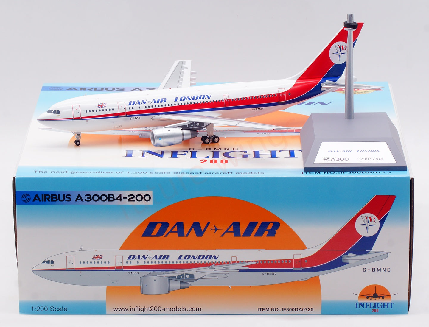 1:200 InFlight200 DAN Air Airbus A300B4 G-BMNC Diecast Aircraft Model With Stand