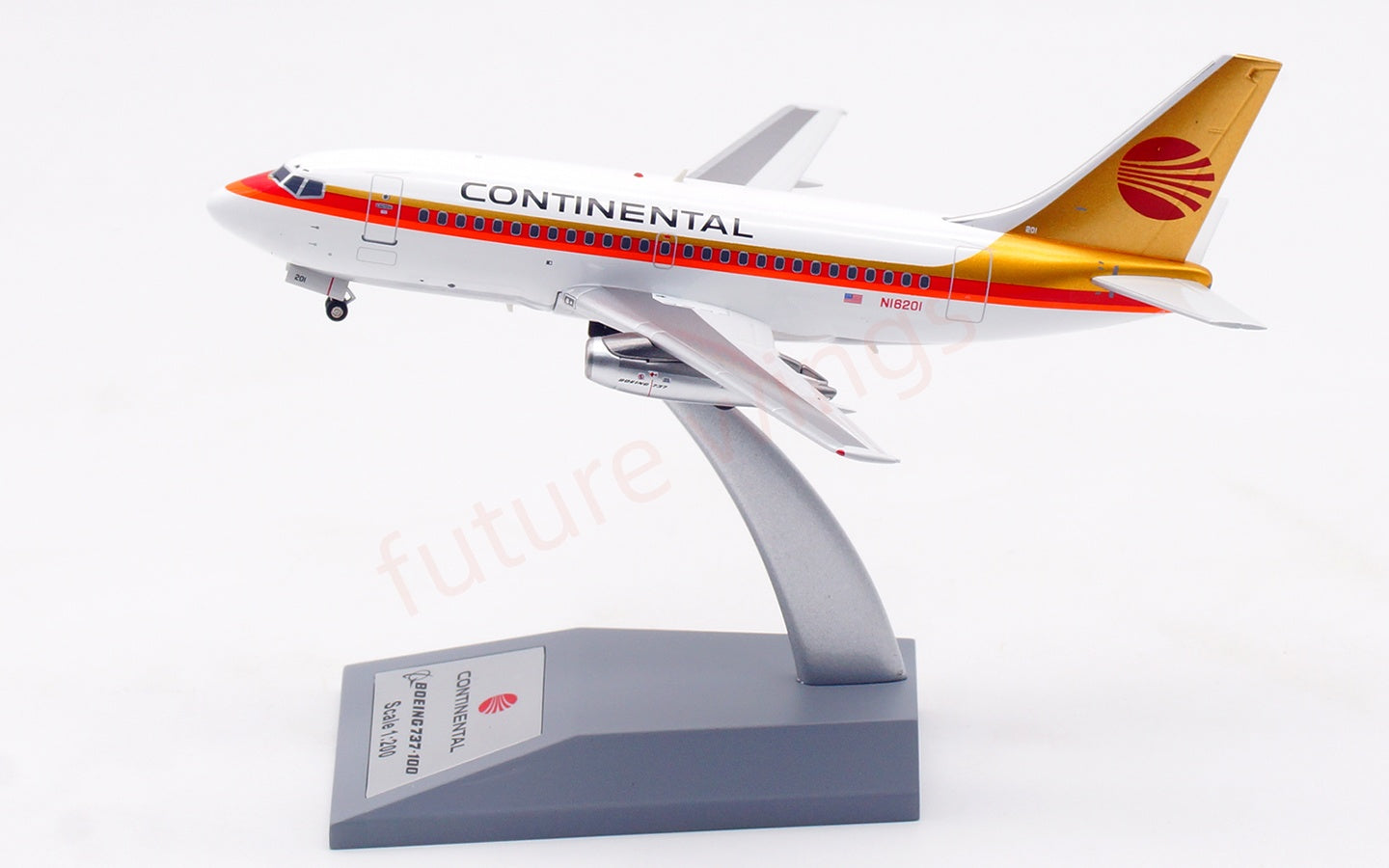1:200 InFlight200 Continental Airlines B737-100 N16201 Diecast Aircraft Model