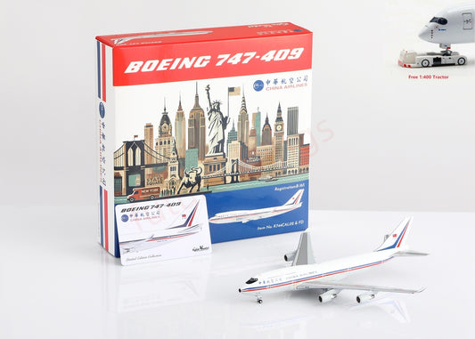 1:400 Kylin Model China Airlines B747-400 B-165 Aircraft Model Free Tractor+Stand
