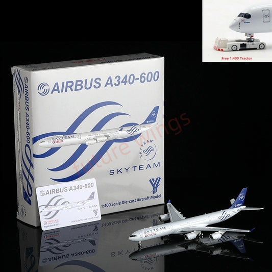 1:400 YY Wings China Eastern Airlines A340-600 B-6053 "SKYTEAM" Aircraft Model+Free Tractor