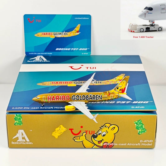 1:400 AeroPolaris Tui Airways B737-800 D-ATUD "Haribo Goldbaren"Aircraft Model+Free Tractor