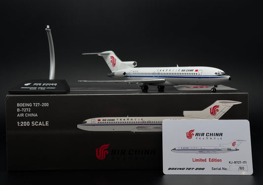 1:200 KJ Model（JC Wings) Air China B727-200 B-7272 Diecast Aircraft Model