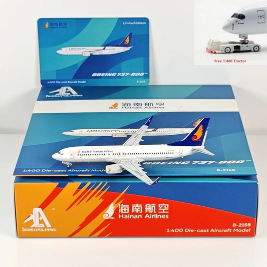 1:400 AeroPolaris Hainan Airlines B737-800 B-2159 Aircraft Model+Free Tractor