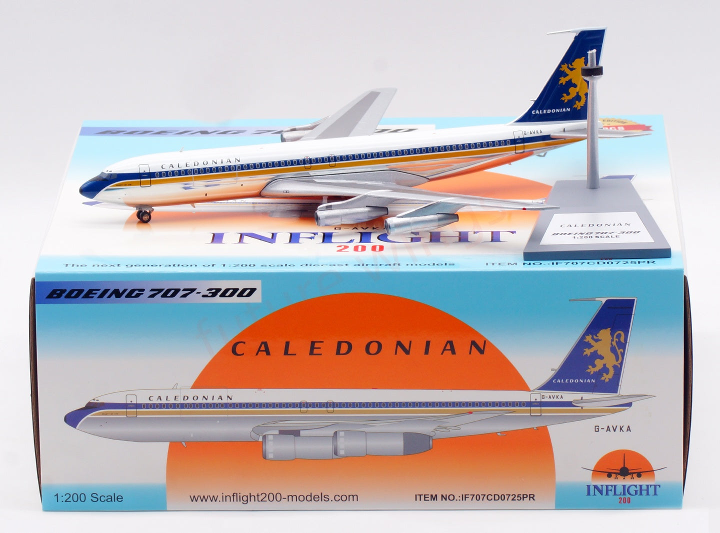 1:200 InFlight200 Caledonian Airways B707-300 G-AVKA Diecast Aircraft Model