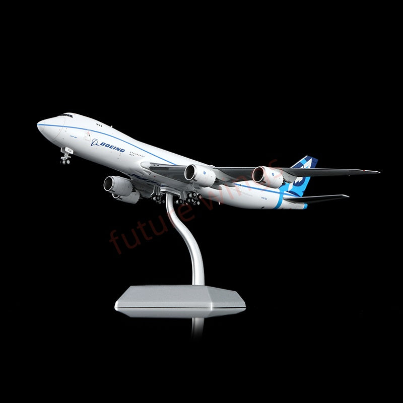 1:400 HX Models Boeing B747-8F N747EX Aircraft Model Free Tractor+Stand