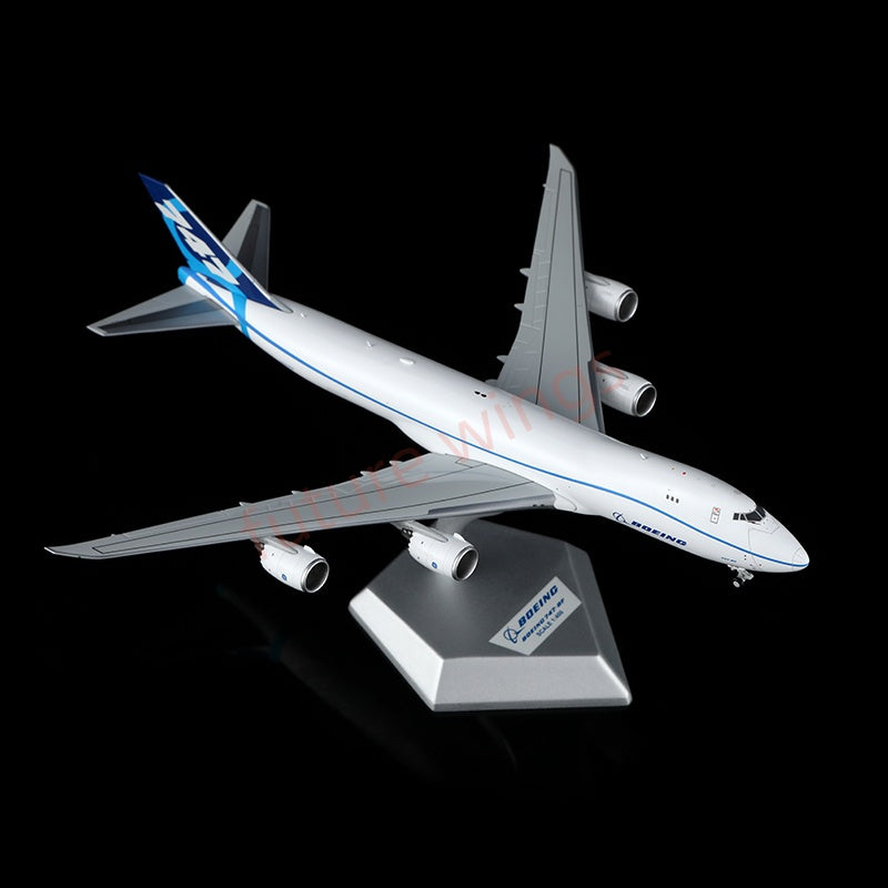 1:400 HX Models Boeing B747-8F N747EX Aircraft Model Free Tractor+Stand