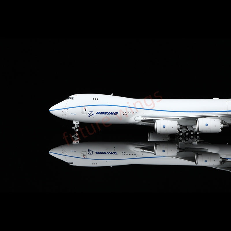 1:400 HX Models Boeing B747-8F N747EX Aircraft Model Free Tractor+Stand