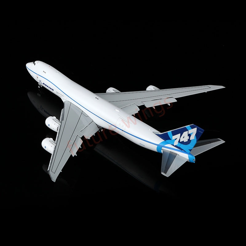 1:400 HX Models Boeing B747-8F N747EX Aircraft Model Free Tractor+Stand