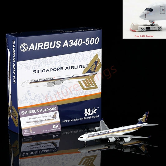 1:400 HX Models Singapore Airlines A340-500 9V-SGA 9V-SGB 9V-SGC 9V-SGD 9V-SGE Aircraft Model+Free Tractor