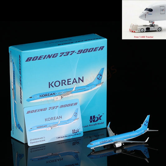 1:400 HX Models Korean Air B737-900 HL8248 Aircraft Model Free Tractor+Stand