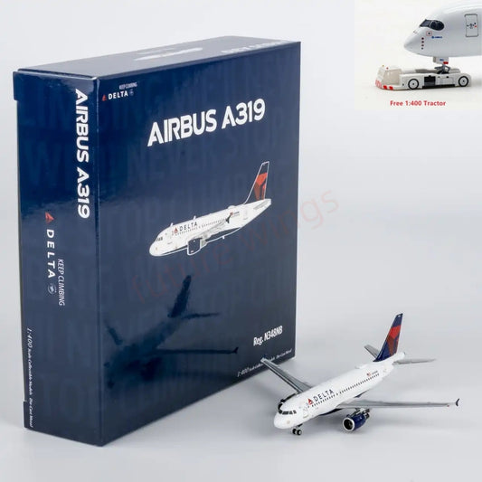 1:400 NG Models NG49039 Delta Airlines Airbus A319 N348NB Aircraft Model+Free Tractor