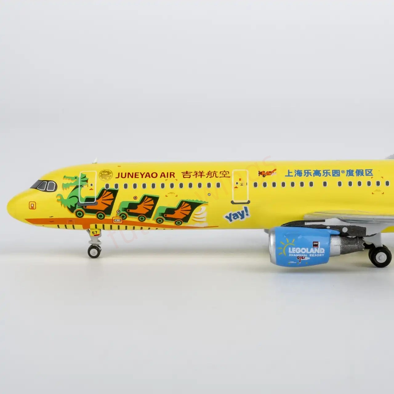 1:400 NG Models NG13141 Juneyao Airlines Airbus A321 B-9957 "LEGO" "Luxury Package"Aircraft Model+Free Tractor