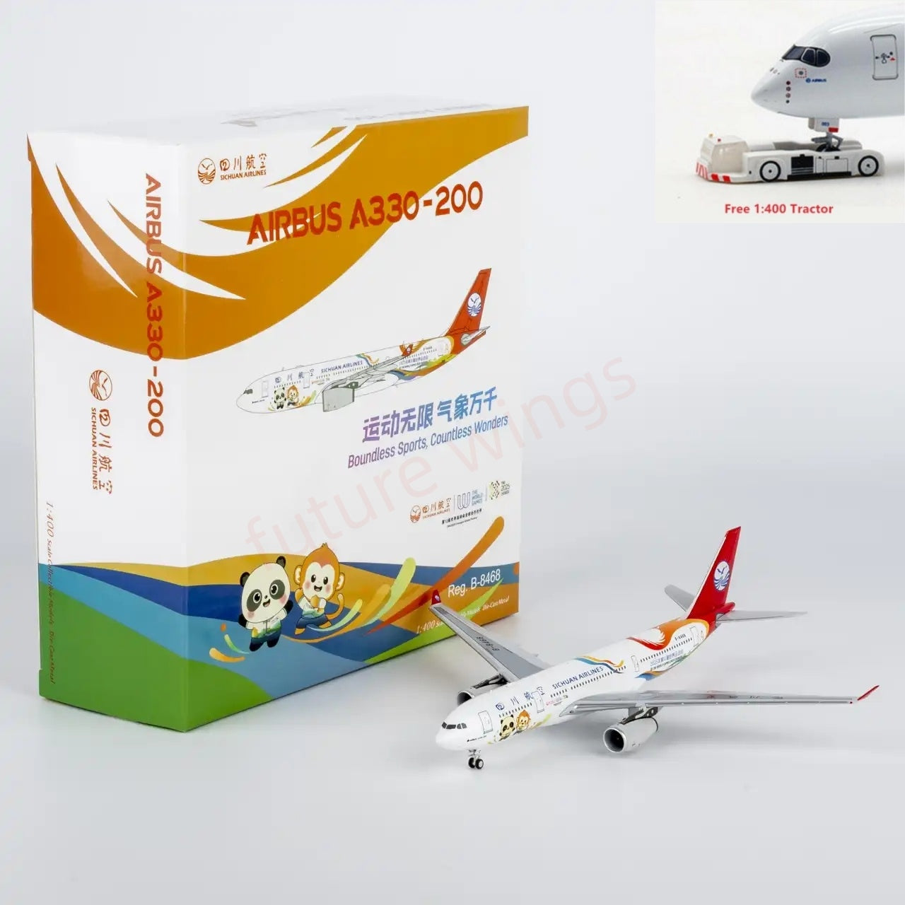 1:400 NG Models NG61100 Sichuan Airlines Airbus A330-200 B-8468 Aircraft Model+Free Tractor