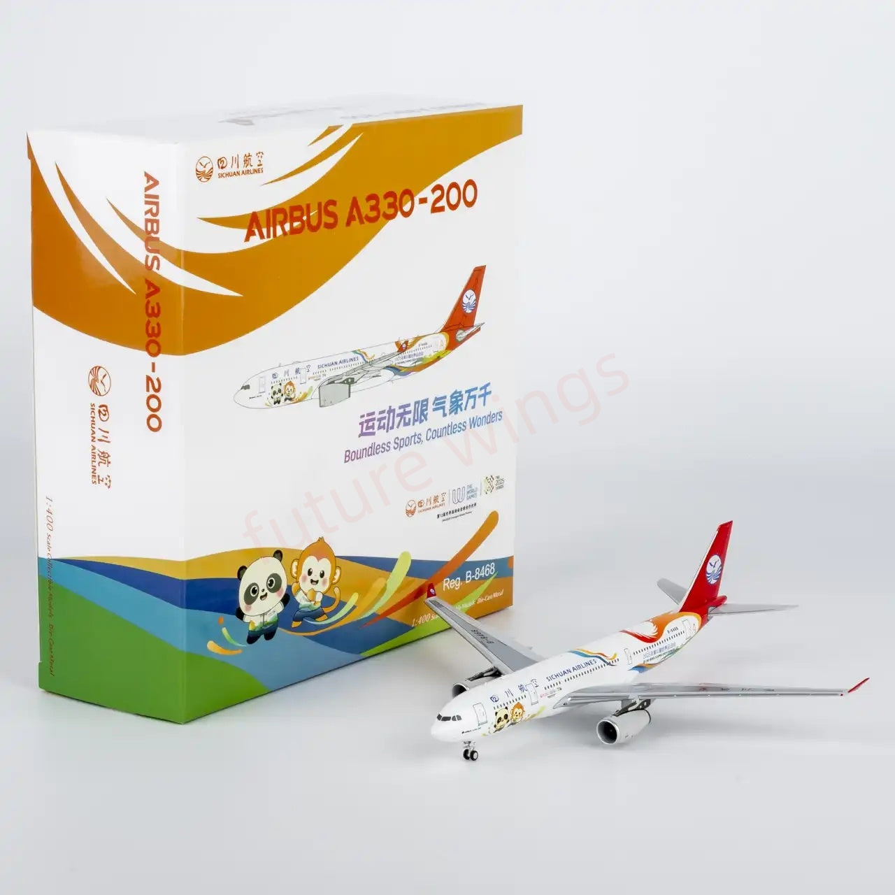 1:400 NG Models NG61100 Sichuan Airlines Airbus A330-200 B-8468 Aircraft Model+Free Tractor