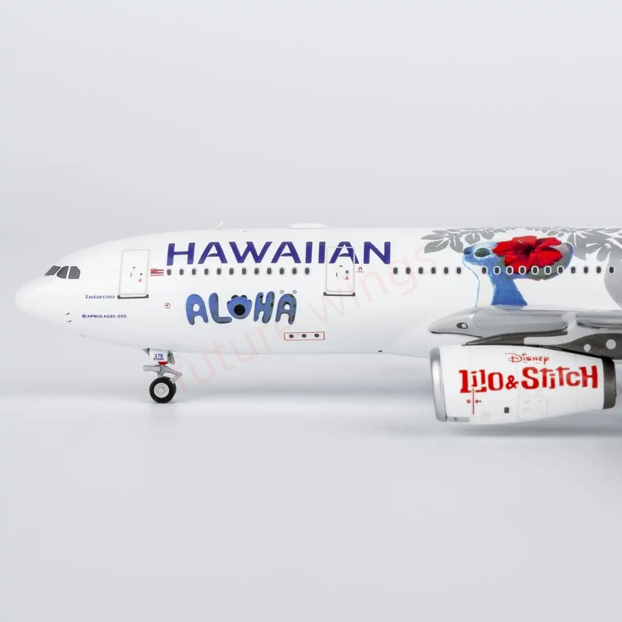 1:400 NG Models NG61105 Hawaiian Airlines Airbus A330-200 N378HA Lilo & Stitch Aircraft Model+Free Tractor