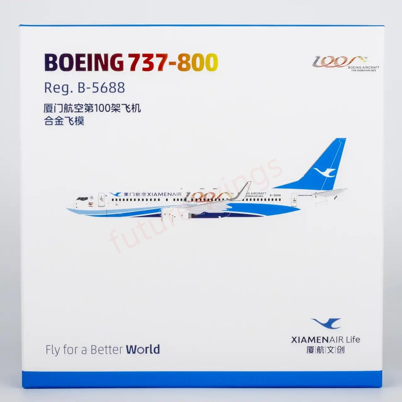 1:400 NG Models NG64147 XiamenAir B737-800 B-5688 “100th” Aircraft Model+Free Tractor