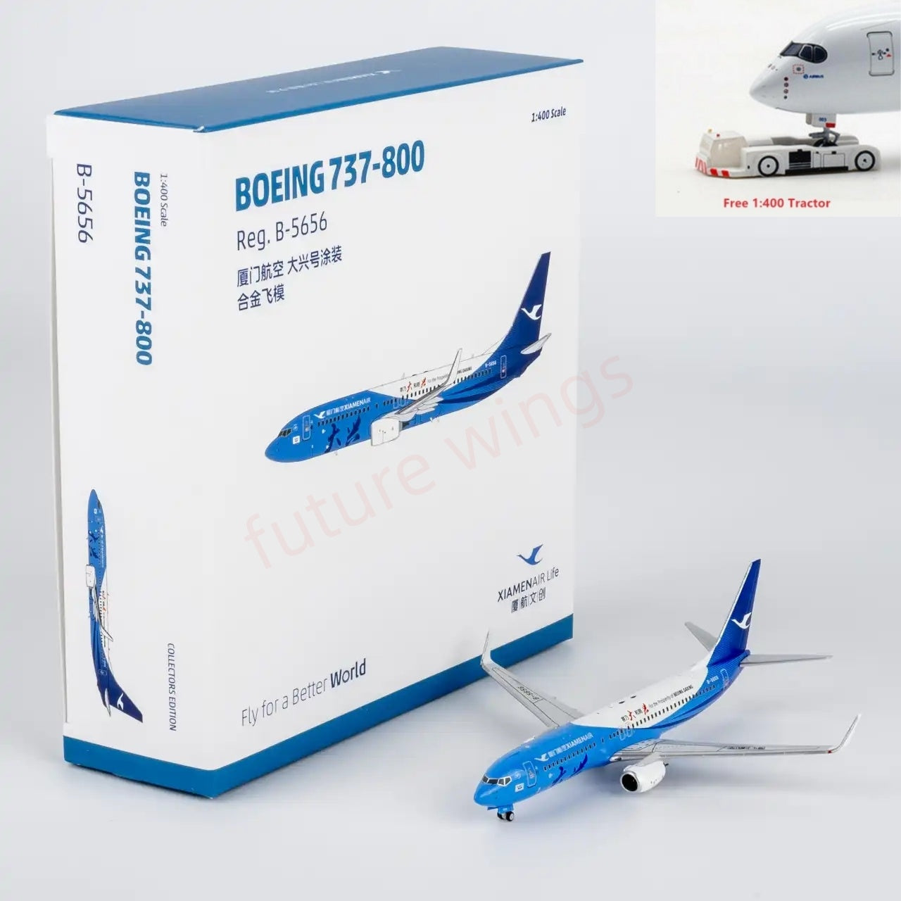 1:400 NG Models NG64149 XiamenAir B737-800 B-5656 "DaXing" Aircraft Model+Free Tractor
