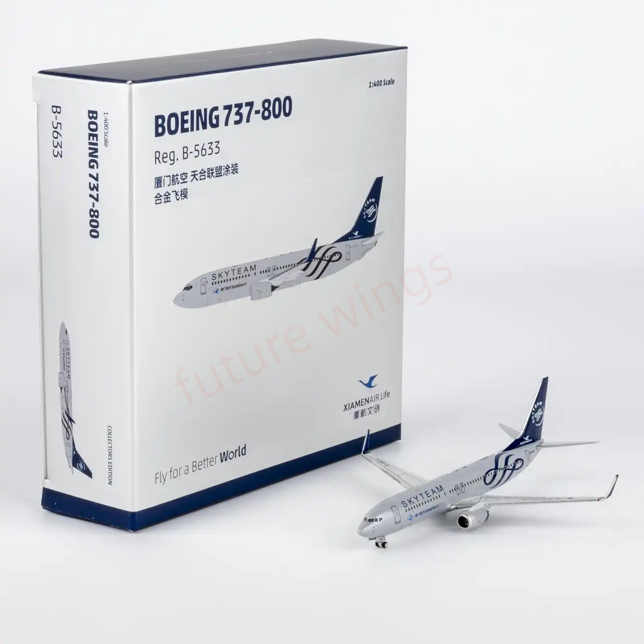 1:400 NG Models NG64150 XiamenAir B737-800 B-5633 "SKYTEAM" Aircraft Model+Free Tractor