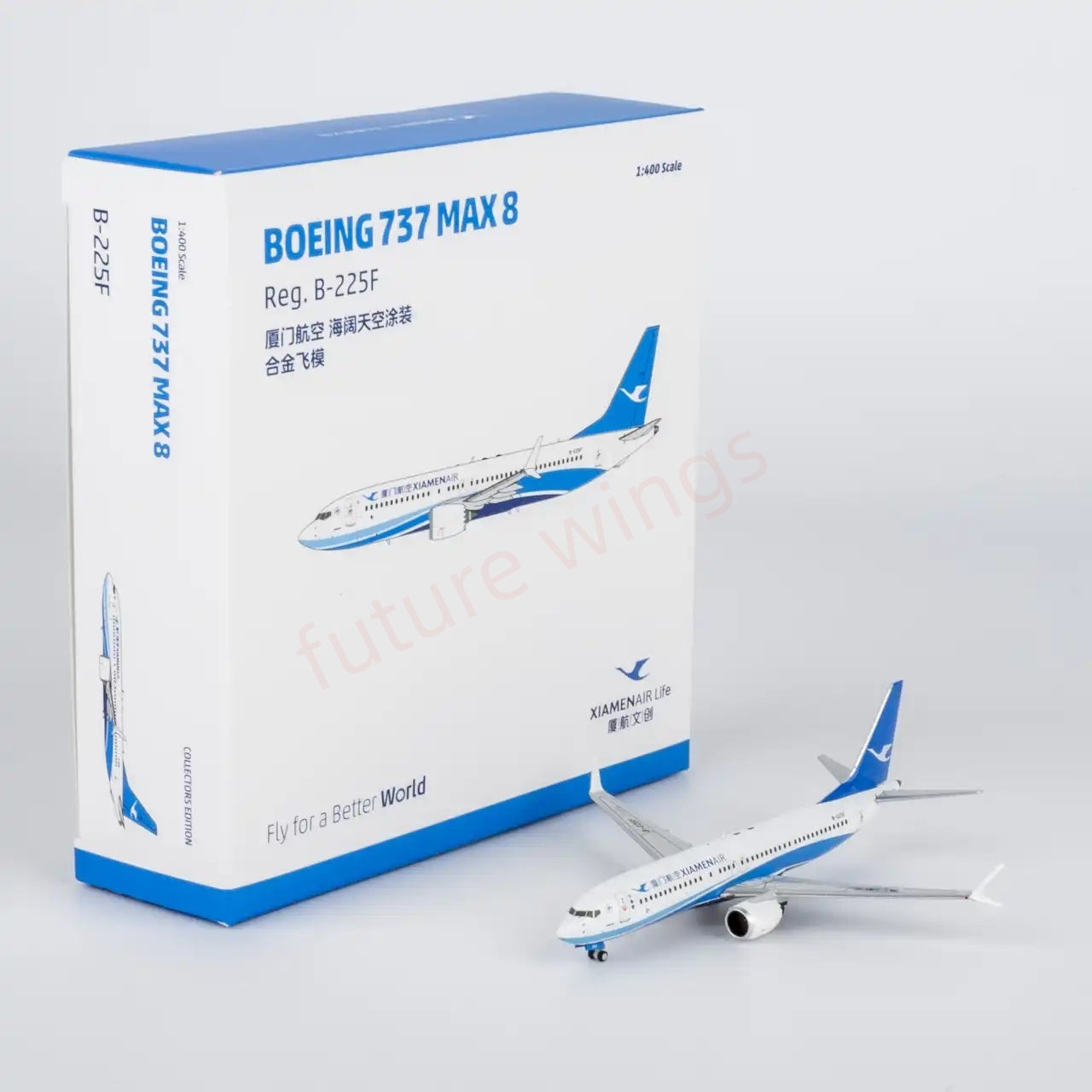 1:400 NG Models NG64152 XiamenAir B737 MAX8 B-225F Aircraft Model+Free Tractor