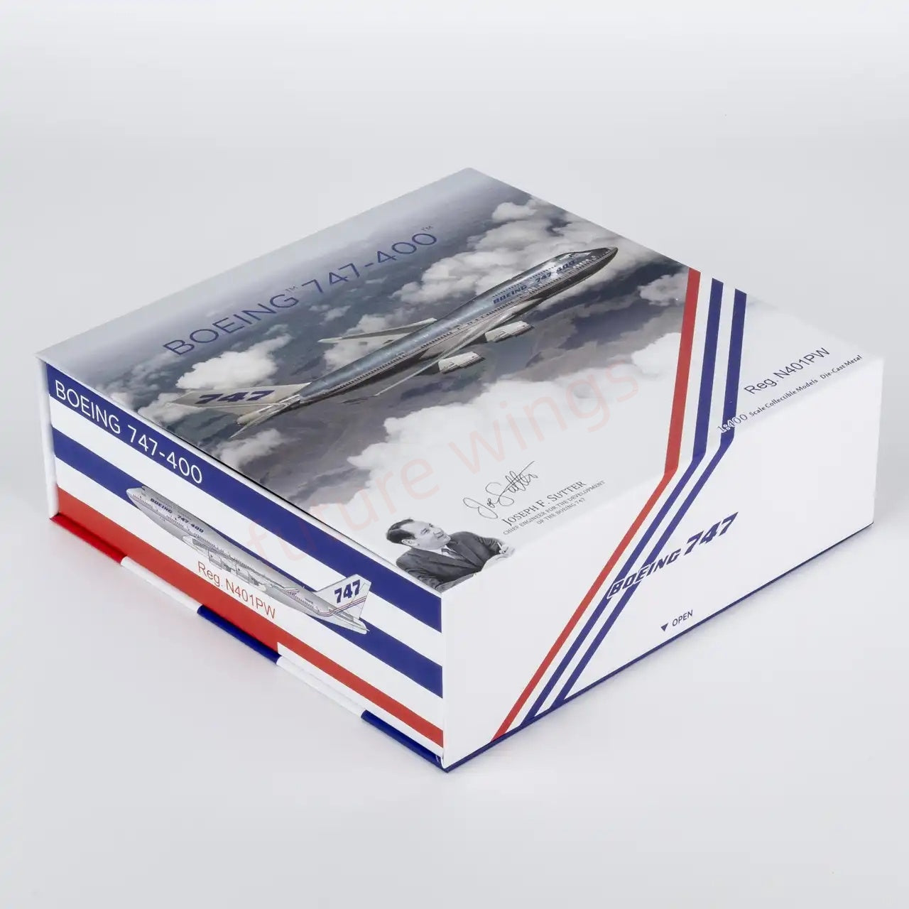 1:400 NG Models NG04009 Boeing House Color B747-400 N401PW ""Luxury Package"" Aircraft Model+Free Tractor