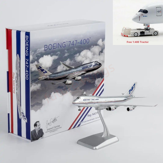 1:400 NG Models NG04009 Boeing House Color B747-400 N401PW ""Luxury Package"" Aircraft Model+Free Tractor