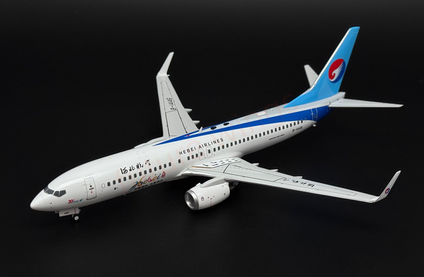 1:200 KJ Model(InFlight200*) Hebei Airlines B737-800 B-1446 Diecast Aircraft Model
