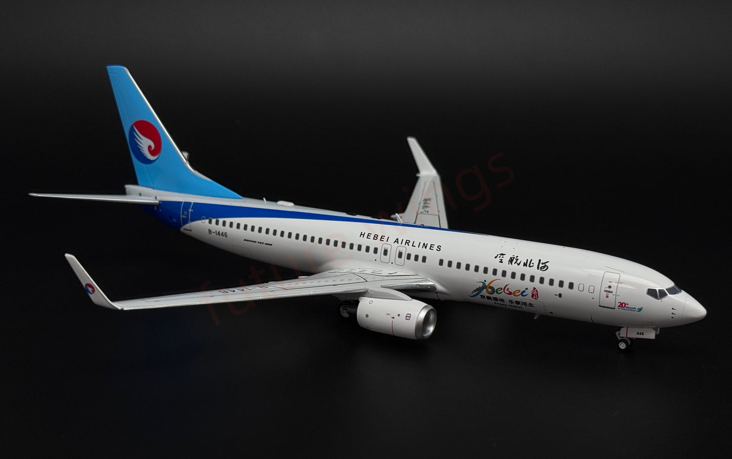 1:200 KJ Model(InFlight200*) Hebei Airlines B737-800 B-1446 Diecast Aircraft Model