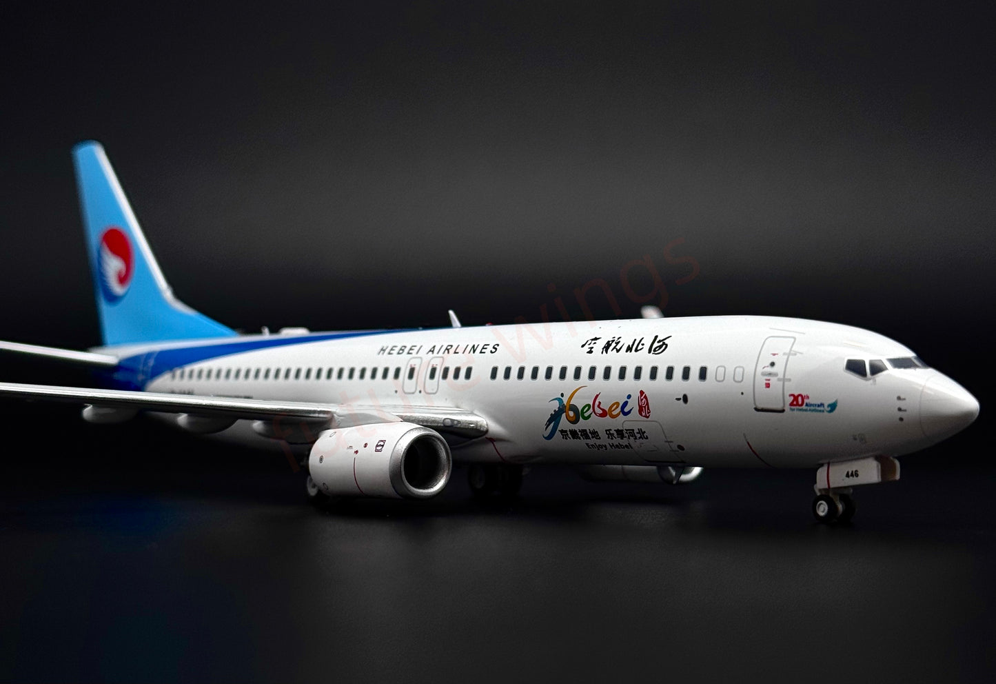 1:200 KJ Model(InFlight200*) Hebei Airlines B737-800 B-1446 Diecast Aircraft Model