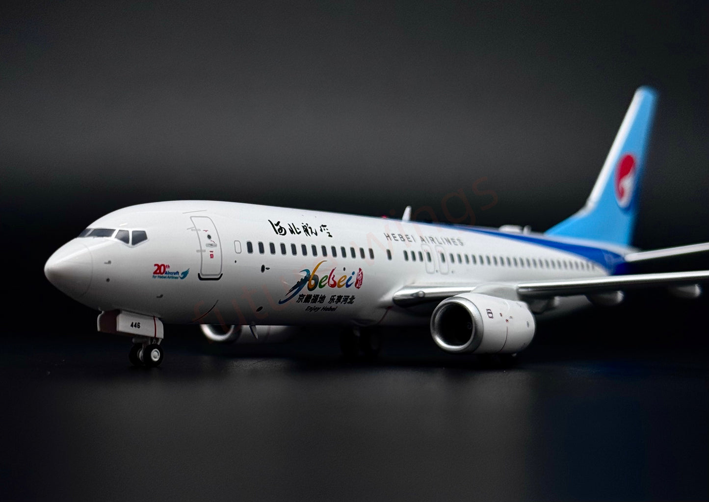 1:200 KJ Model(InFlight200*) Hebei Airlines B737-800 B-1446 Diecast Aircraft Model