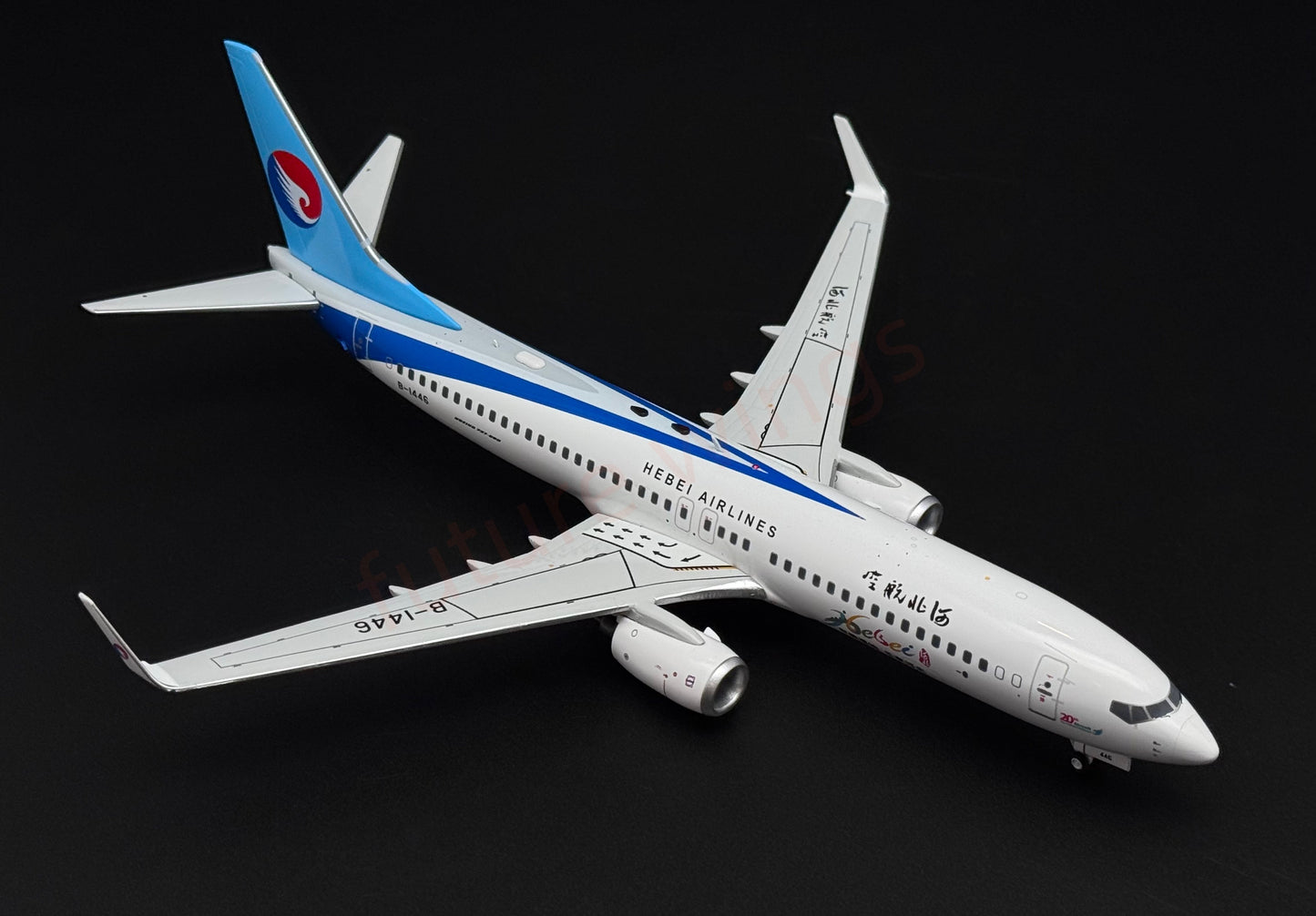 1:200 KJ Model(InFlight200*) Hebei Airlines B737-800 B-1446 Diecast Aircraft Model