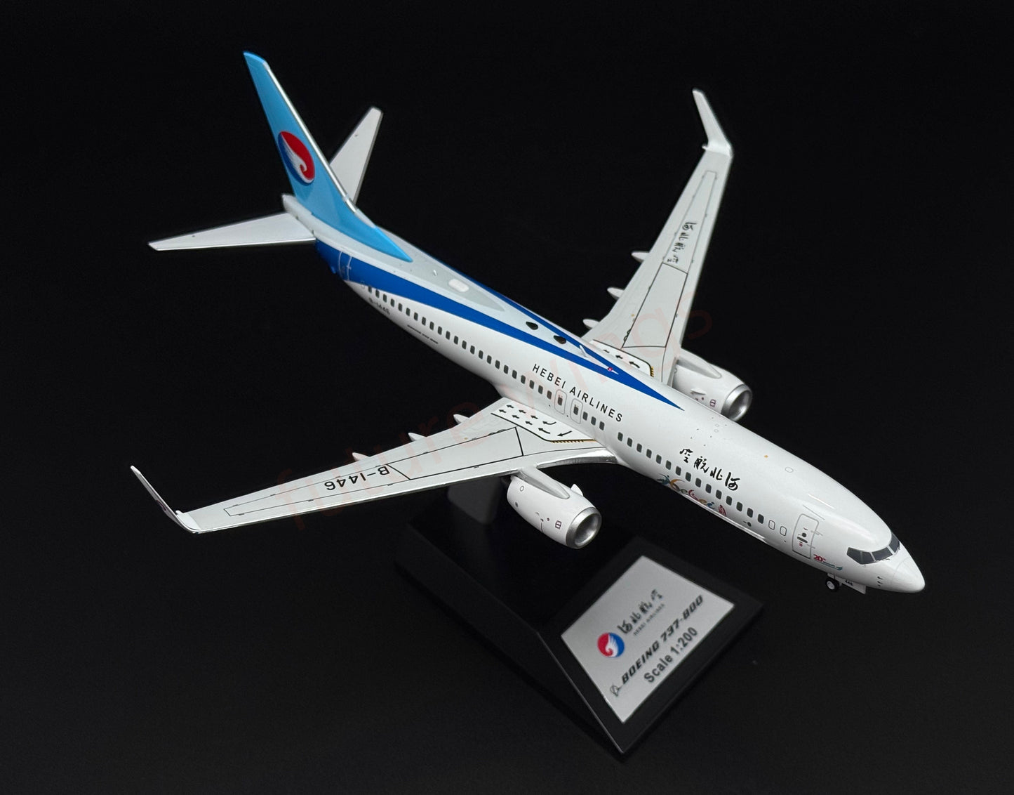 1:200 KJ Model(InFlight200*) Hebei Airlines B737-800 B-1446 Diecast Aircraft Model