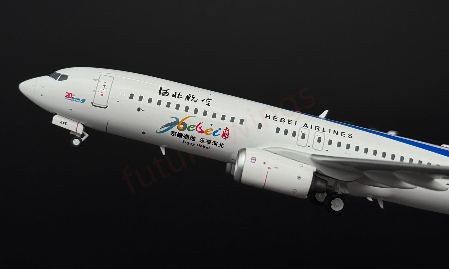 1:200 KJ Model(InFlight200*) Hebei Airlines B737-800 B-1446 Diecast Aircraft Model