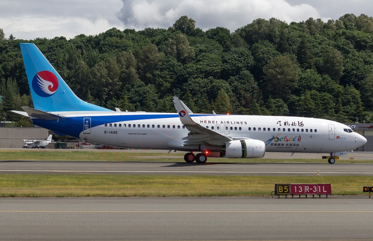 1:200 KJ Model(InFlight200*) Hebei Airlines B737-800 B-1446 Diecast Aircraft Model