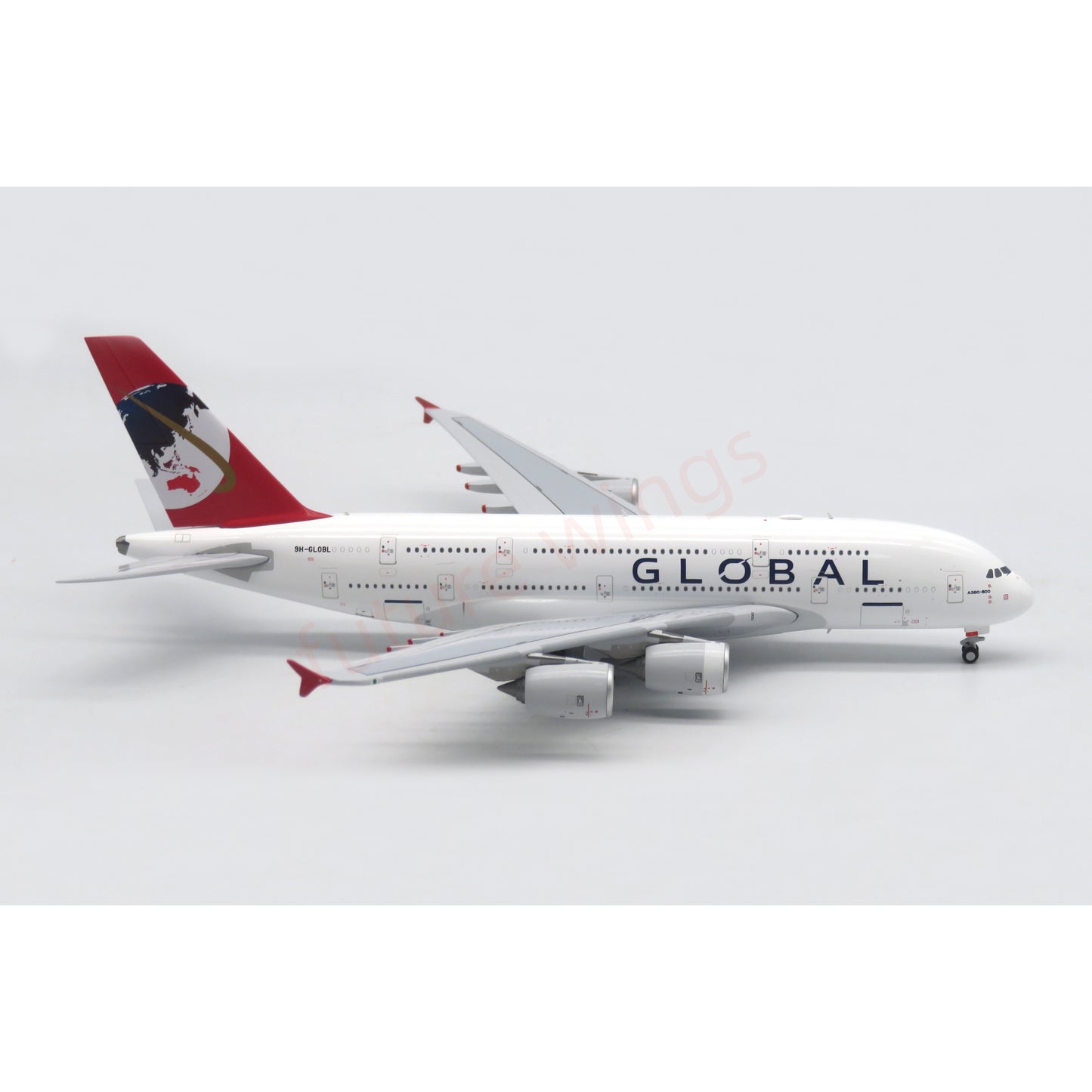 1:400 Apollo Global Airlines A380 9H-GLOBL Aircraft Model+Free Tractor