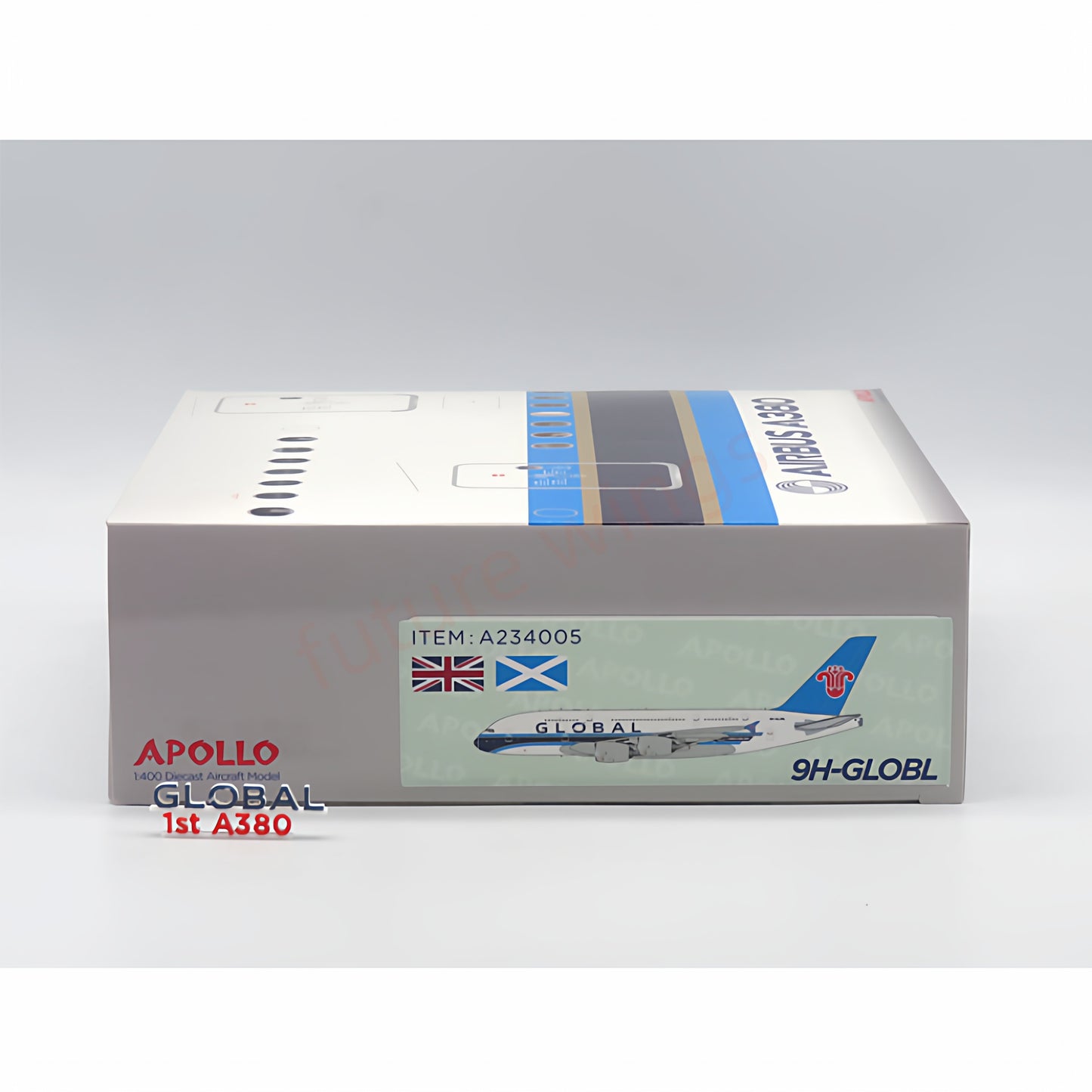 1:400 Apollo China SouthernxGlobal A380 9H-GLOBL Aircraft Model+Free Tractor