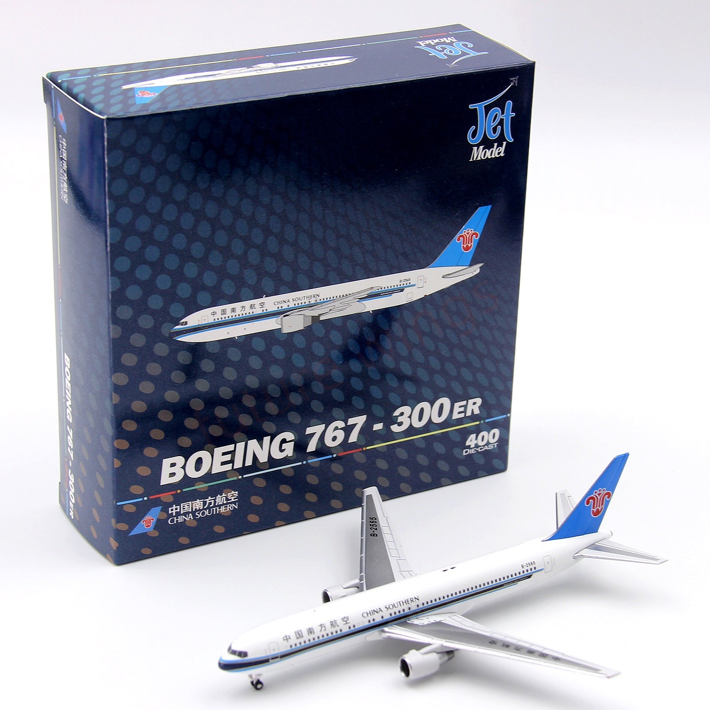 1:400 Jet Model China Southern Airlines B767-300ER B-2565 B-2566 Aircraft Model+Free Tractor