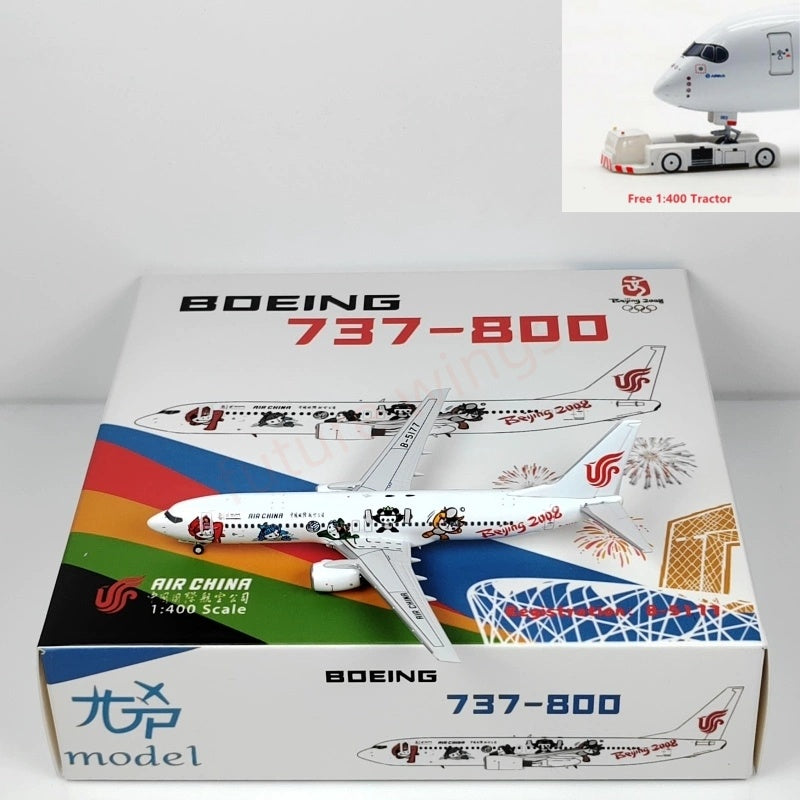 1:400 GP Models Air China 737-800 B-5176 B-5177 "FuWa 2008"Aircraft Model+Free Tractor